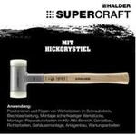 Halder Schonhammer Supercraft Kopf-D.20mm Hickory r&uuml;ckschlagfrei hart Nyl.wei&szlig;