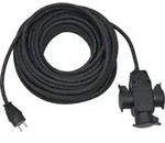 Baustellen-Verl&auml;ngerungskabel 25m H07RN-F3G1,5 schwarz mit 3-fach Gummikupplung IP44