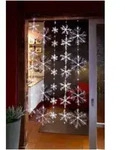 Hellum LED-Schneeflocken-Vorhang H 1,5m 75 LED warm-wei&szlig;