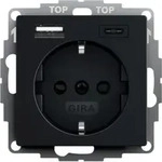 Gira Steckdose+USB 2459005 Schwarz matt