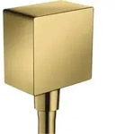 hansgrohe Wandanschluss Fixfit Square m R&uuml;ckflussverh., polished gold optic
