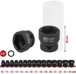 KS Tools 1/2" Sechskant-Kraft-Stecknuss-Satz, extra kurz, 15-tlg.