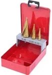 KS Tools HSS TiN Stufenbohrer-Satz, Stahlblechkassette 3-teilig