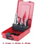 KS Tools HSS Stufenbohrer-Satz, Kunststoffkassette 3-teilig