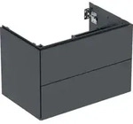 Geberit Waschtischunterschrank One 74x50,4x47cm, matt-schwarz, 2 Schubladen
