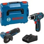 Bosch Combo Kit Set mit 2 12V-Werkz.: GSR 12V-15+ GWS 12V-76 +2x2.0Ah + GAL 12V-40