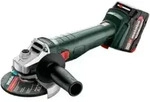 Metabo Akku-Winkelschleifer W 18 7-125 metaBOX 165 L; 18V 2x4Ah Li-Power + ASC 55