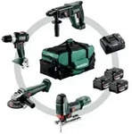 Metabo Akku Combo Set Bauhandwerk 4.3 SB 18 LT BL + W 18 L 9-125 Quick + KH 18 LTX 24