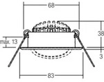 brumberg LED-Einbaustrahler 3000K edelstahl matt schaltbar