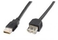 Assmann Basic USB-Verl&auml;ngerungskabel USB W bis M 2.0 3 m geformt Schwarz
