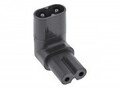 InLine Netzadapter IEC 60320 C8 / C7 oben/unten gewinkelt 2pol. 2-polig Schwarz