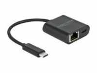 Delock USB Type-C Adapter zu Gigabit LAN 10/100/1000 Mbps mit PD schwarz