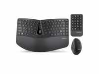 Perixx 3-in-1 Tastatur- und Maus-Set kabellos ergonomisch Touchpen Optisch QWERTZ