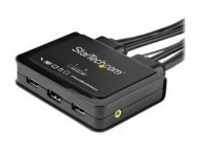 StarTech.com 2-Port HDMI KVM Switch with Built-In Cables USB 4K 60Hz