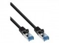 InLine Patch-Kabel RJ-45 M bis M 15 m SFTP PiMF CAT 6a halogenfrei rund Schwarz