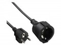 InLine Strom-Verl&auml;ngerung Schutzkontakt Stecker Buchse schwarz 1m Kabel