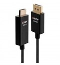Lindy 2m Aktives DisplayPort an HDMI Adapterkabel mit HDR Abgeschirmt 2 m Schwarz