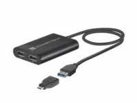 Sonnet USB-C auf Dual DisplayPort Adapter silber Digital/Daten Digital/Display/Video