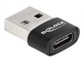 Delock USB 2.0 Adapter Typ-A Stecker zu Type-C Buchse schwarz Digital/Daten (60002)