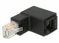 Delock RJ-45 Schwarz Drahtverbinder Stecker gewinkelt RJ45 Buchse Cat.6 UTP (86424)