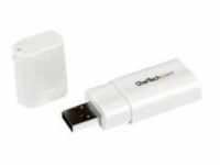 StarTech.com USB Audio Adapter auf Soundkarte in weiß Soundcard mit Stecker und 2x