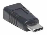 Manhattan USB-Adapter USB-C M bis Mini-USB Typ B W USB 3.1 geformt Schwarz (354677)