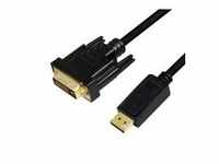 LogiLink DisplayPort auf DVI Kabel schwarz 1 m Digital/Display/Video 1 m (CV0130)