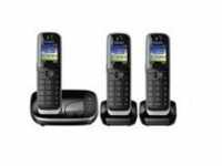Panasonic Schnurlostelefon Anrufbeantworter DECT + 2 zusätzliche Handsets Schwarz