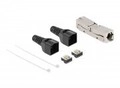 Delock RJ45 Verbinder LSA zu mit Knickschutzt&uuml;lle Cat.8.1 werkzeugfrei CAT 8 (87096)