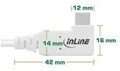 InLine USB4 Kabel USB-C einseitig gewinkelt PD 240W 8K60Hz TPE wei&szlig; 1m