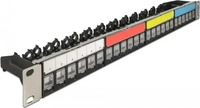 DeLock 66921, Delock 19'' Keystone Patchpanel 24 Port 1 HE schwarz Patch-Panel