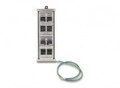 Delock Keystone Halterung 8 Port neigbar f&uuml;r Hutschiene oder Wandmontage (67039)