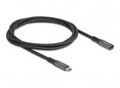 Delock USB 10 Gbps Verl&auml;ngerungskabel Type-C Stecker zu Buchse PD 3.0 100 W 1 m grau