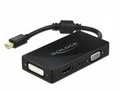 Delock Mini DisplayPort 1.2 Adapter zu VGA HDMI DVI Audio Buchse Schwarz (62073)