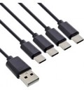 InLine USB 4in1 Y-Ladekabel 1x USB-A Stecker an 4x USB-C schwarz 1m Kabel