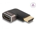 Delock HDMI Adapter Stecker zu Buchse 90&deg; links gewinkelt 8K 60 Hz grau