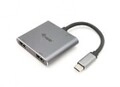 equip USB-Hub USB-C St -> 2x HDMI PD USB3.0 Bu 0,15 cm grau Digital/Daten