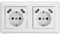 Delock 2-fach Einbausteckdose mit 4 x USB Typ-A Ladeport 2 2.8 A Wei&szlig; (11475)