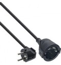 InLine Strom-Verl&auml;ngerung Schutzkontakt Stecker gewinkelt Buchse schwarz Kabel