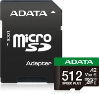 ADATA UD512GUI3V30A2SP-RA1, ADATA Speed Plus microSDXC 512 GB UHS-I U3 Class 10 V30