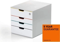 DURABLE 762627, Durable VARICOLOR MIX 4 SAFE Schubladenschrank 4 Schubf&auml;cher f&uuml;r