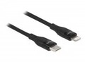 Delock Lightning-Kabel USB-C m&auml;nnlich bis Lightning 50 cm Schwarz unterst&uuml;tzt