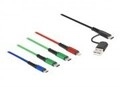 Delock USB Ladekabel 4 in 1 Typ-A+ USB-C zu Lightning Micro 2 x Type-C 1