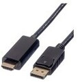 ROLINE Video- / Audiokabel DisplayPort / HDMI M bis M 5 m abgeschirmt Schwarz 4K