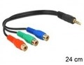 Delock Videokabel Component Video RCA x 3 W bis 4-poliger Mini-Stecker M 24 cm