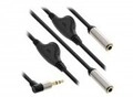 InLine Slim Audio Y-Kabel Klinke 3,5mm Stecker gewinkelt an 2x Buchse mit