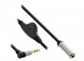 InLine Slim Audio Kabel Klinke 3,5mm ST gewinkelt / BU mit Lautst&auml;rkeregler 0,25m