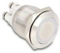 Delock Drucktaster zum Einbau 19 mm 4 x Schraubklemme LED gelb (20979)