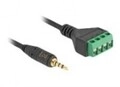 Delock Kabel Klinkenstecker 3.5 mm 4 Pin zu Terminalblock Adapter 20 cm 0,2 m 4-polig
