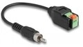 Delock Kabel Cinch Stecker zu Terminalblock Adapter mit Drucktaster 15 cm 0,15 m